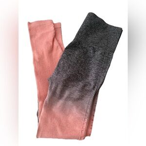 Livesore Women’s Seamless Ombré High-Rise Leggings Pink & Gray Size M